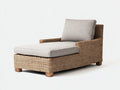 Tumbonas - Estructura de ratán sintético 165 x 78 x 82 cm - Marrón natural con tapizado beige y diseño contemporáneo