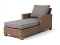 Tumbonas de ratán sintético 175x78x82 cm - marrón-gris - diseño reclinado con reposabrazos para jardín