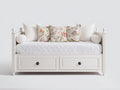 Sofás cama 205x100x95 cm - Madera - Blanco - Diseño tipo diván con dos cajones de almacenamiento
