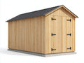 Casetas de jardín 240x200x220 cm - Madera - Natural-Negro - Techo a dos aguas y doble puerta abatible