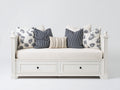 Sofás cama 205x100x95 cm - Madera - Blanco - Diseño tipo diván con dos cajones de almacenamiento