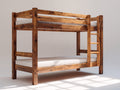 Literas 210x105x180 cm - Madera - Marrón - Dos camas individuales con escalera lateral y barandillas