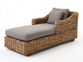 Tumbonas de ratán 195x78x82 cm - marrón natural - diseño envolvente con reposabrazos