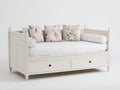 Sofás cama madera 205x100x95 cm - blanco - diseño clásico con 2 cajones para dormitorio