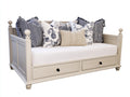Sofás cama 205x100x95 cm - Madera - Blanco roto - Diseño tipo diván con dos cajones de almacenamiento