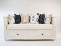 Sofás cama madera 205x98x96 cm - blanco - diseño clásico con 2 cajones para dormitorio