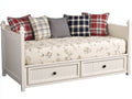 Sofás cama 205x100x95 cm - Madera - Blanco - Diseño tipo diván con dos cajones de almacenamiento