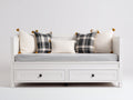 Sofás cama madera 200x95x92 cm - blanco - diseño clásico con 2 cajones para dormitorio