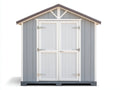 Casetas de jardín de madera 170x120x205 cm - gris claro y blanco - doble puerta con techo a dos aguas