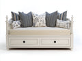 Sofás cama 205x100x95 cm - Madera - Blanco - Diseño tipo diván con dos cajones de almacenamiento