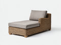 Tumbonas 180x85x82 cm - Ratán trenzado - Natural-Gris - Diseño chaise longue con reposabrazos