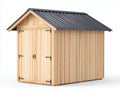 Casetas de jardín - Estructura efecto madera 220 x 180 x 220 cm - Madera natural con doble puerta y cubierta a dos aguas